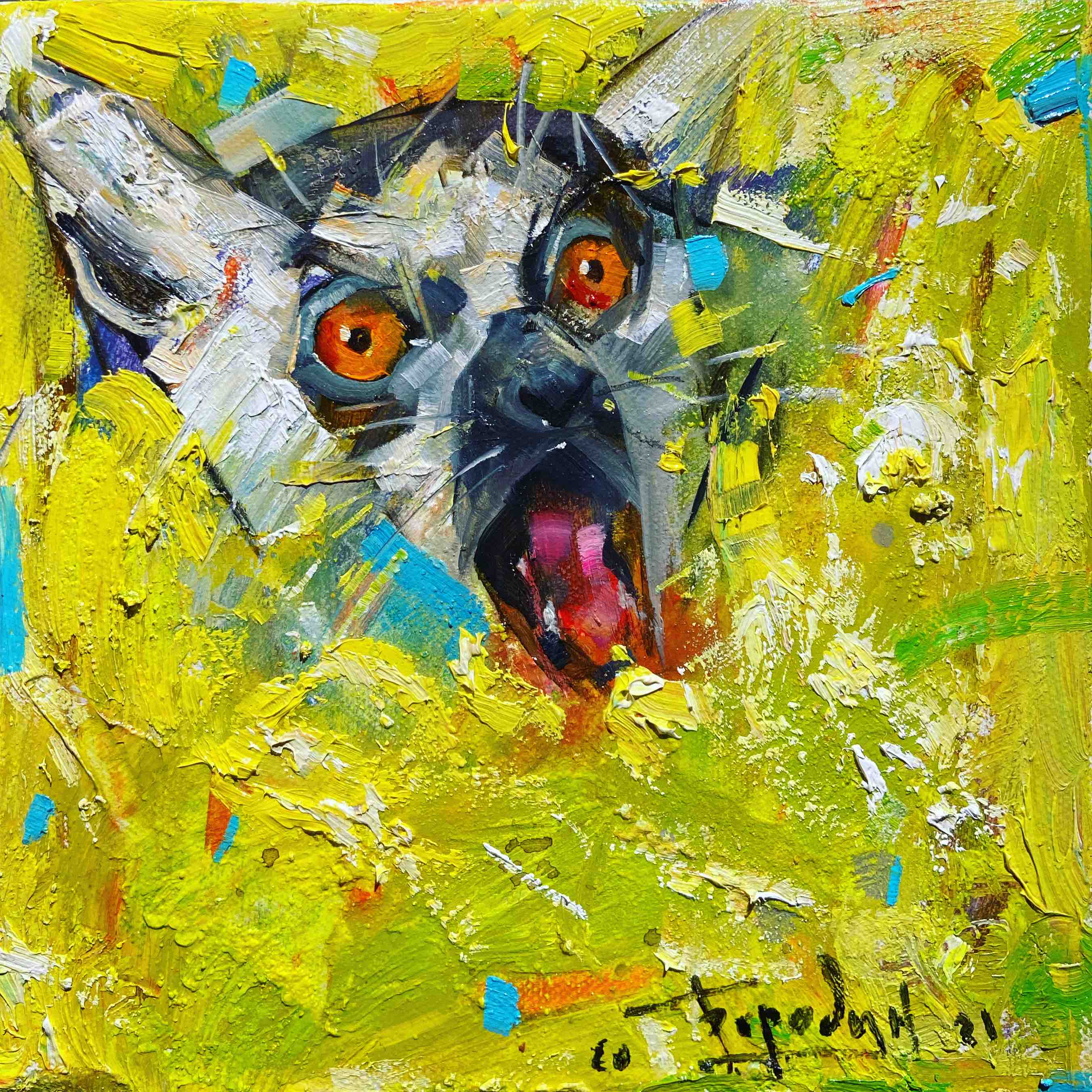 Lemur in abstract spot • Лемур в абстрактном пятне