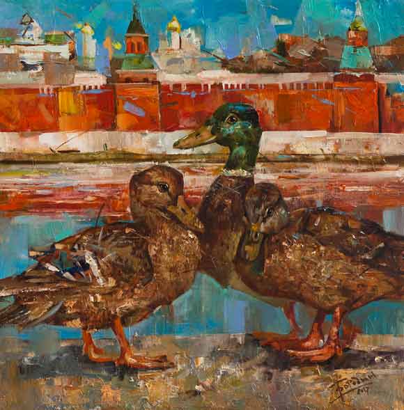 Утки у Кремля.