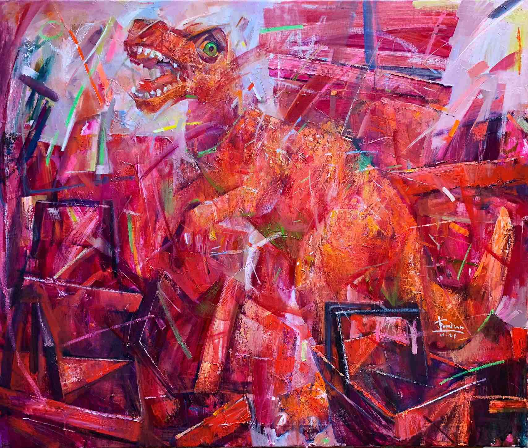 Dinosour at the supermarket • Динозавр в супермаркете